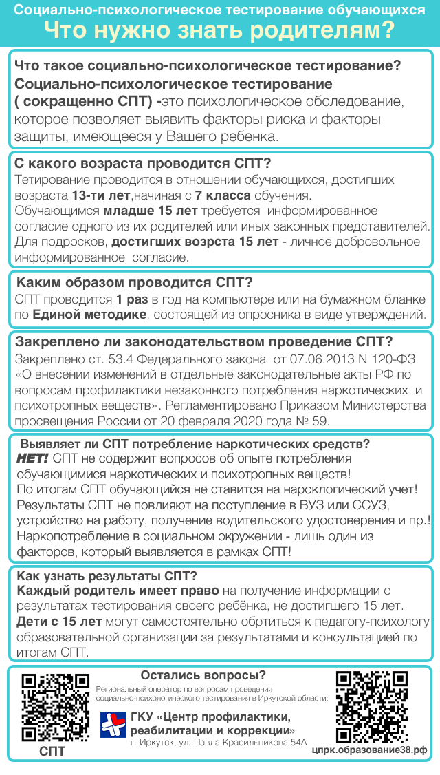 Социально- психологическое тестирование.